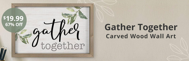 Gather Here- Wood Carved Wall Art