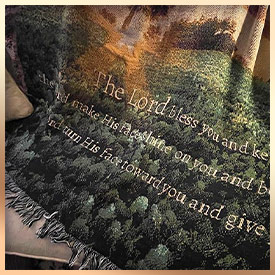 Tapestry Throw with Scripture