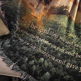 Tapestry Throw with Scripture