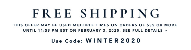 Free Shipping Use code: WINTER2020