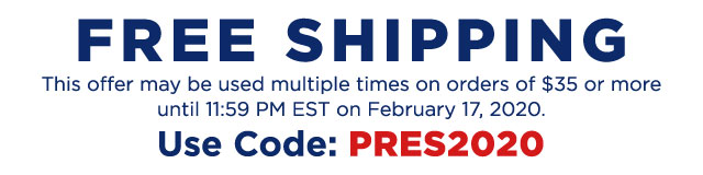 Free Shipping- Presidents' Day Sale