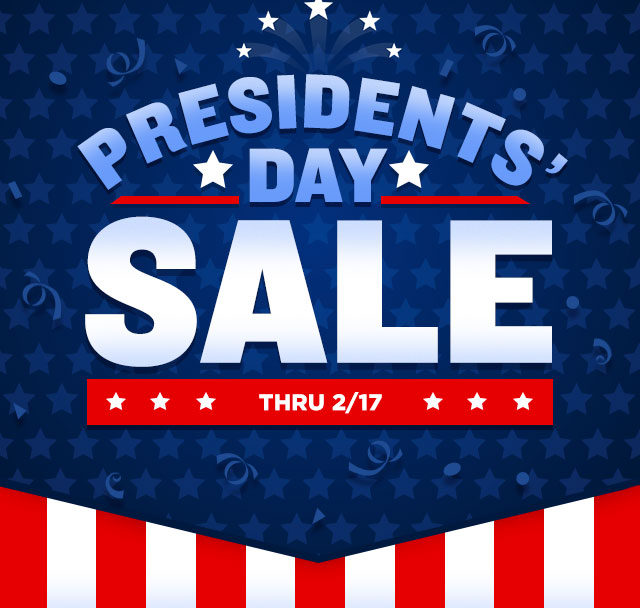 Presidents' Day Sale- 4 Days Only!