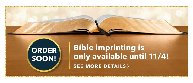 ORDER SOON Bible Imprinting Ends 11/4