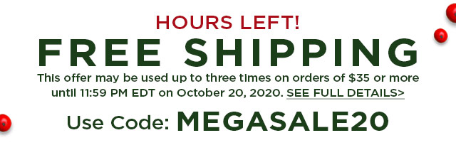 Free Shipping, Hours Left