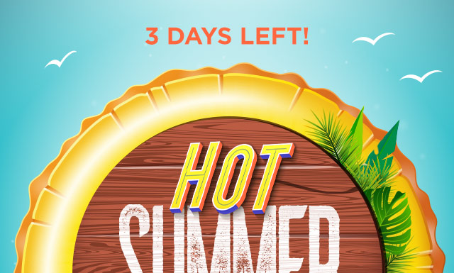 3 Days Left, Hot Summer Sale