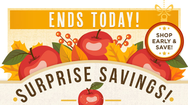 Ends Today - Surprise Savings!