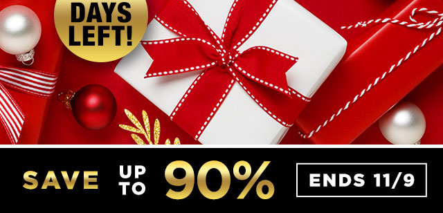 Save up to 90% ENDS 11/9