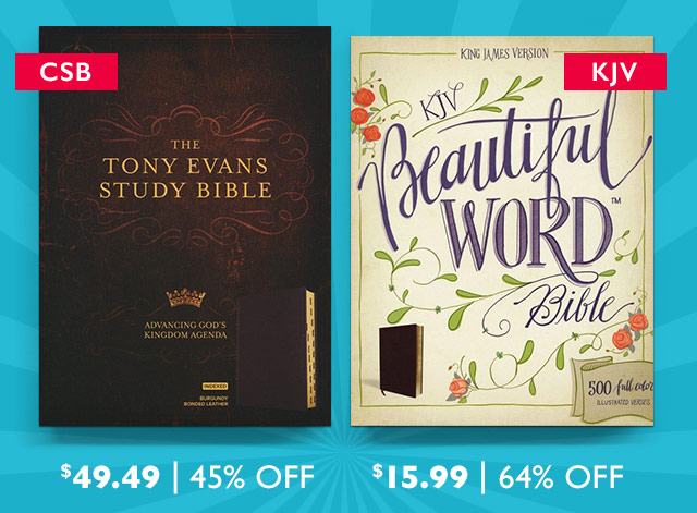 THE TONY EVANS STUDY BIBLE $49.49 45% OFF $15.99 64% OFF 