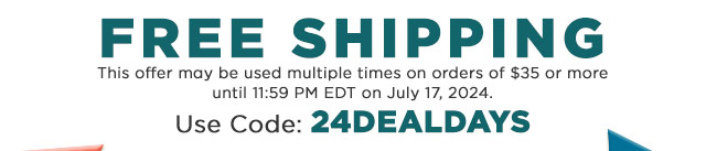 Free Shipping Use code: 24DEALDAYS