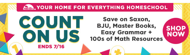 Count on Us - Homeschool Sale - Ends 7/16