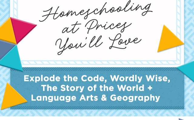 Homeschooling at Prices You'll Love - Explode the Code, Wordly Wise, The Story of the World + Language Arts & Geography