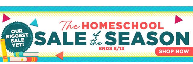 The homeschool sale of the season, ends 8/13