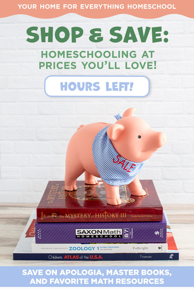 Your Home for Everything Homeschool. Shop & Save: Homeschooling at Prices Youâ€™ll Love! Save on Apologia, Master Books, and Favorite Math Resources, Hours Left!