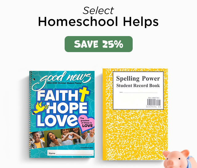 select homeschool helps, save 25%