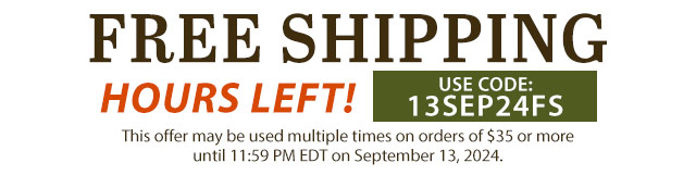 Free Shipping Hours Left! Use code: 13SEP24FS