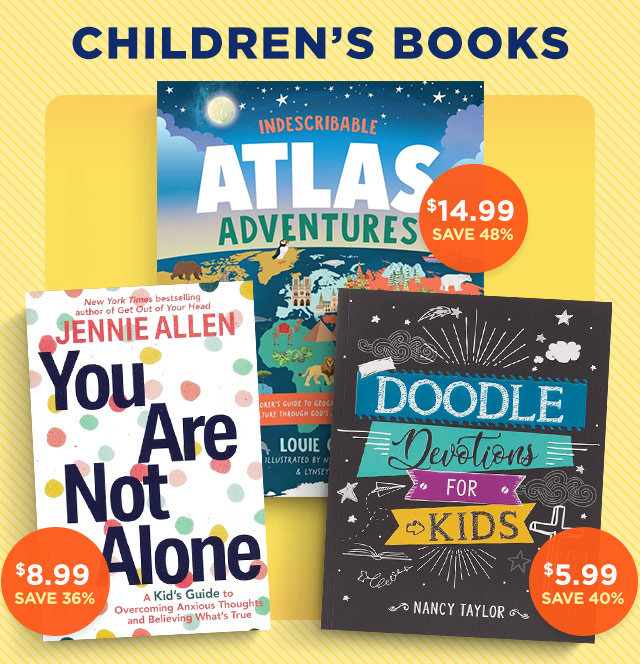 Children's Books - Indescribable Atlas Adventures by Louie Giglio, You Are Not Alone by Jennie Allen and Doodle Devotions for Kids by Nancy Taylor