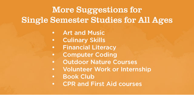 More Suggestions for Single Semester Studies for All Ages